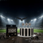 Beşiktaş konseptli futbol topu şeklinde pasta mumu – 6’lı paket