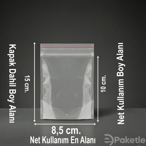 Yapışkan bantlı opp torba 8.5x15 cm – görsel gerçek boyutu yansıtmayabilir