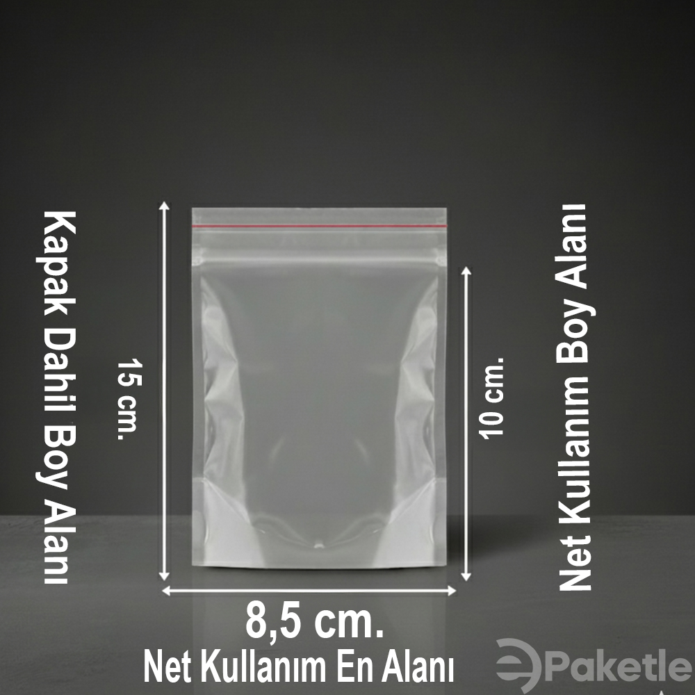 Yapışkan bantlı opp torba 8.5x15 cm – görsel gerçek boyutu yansıtmayabilir