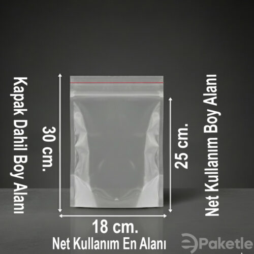 Yapışkan bantlı jelatin torba poşet 18x30 cm – görsel gerçek boyutu yansıtmayabilir