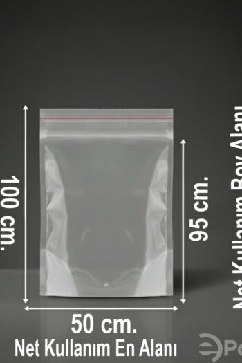 Yapışkan bantlı jelatin torba poşet 50x100 cm – görsel gerçek boyutu yansıtmayabilir