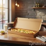 Pide Kutusu 41,5x13x3 cm – 100’lü Karton Tek Kullanımlık Paketleme Kutusu