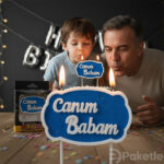 Canım Babam yazılı doğum günü ve Babalar Günü pasta mumu