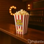 Patlamış Mısır Kutusu – 100’lü Karton Tek Kullanımlık Popcorn Kutusu (Büyük Boy 19,5 cm)