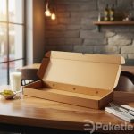 Pide Kutusu 41,5x13x3 cm – 100’lü Karton Tek Kullanımlık Paketleme Kutusu