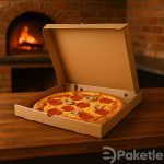 Pizza Kutusu 33x33x4 cm – 100’lü Karton Tek Kullanımlık Büyük Boy Pizza Servis Kutusu - Görsel 3