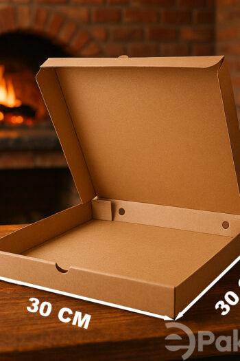 Orta Boy Pizza Kutusu 30x30x4 cm – 100’lü Karton Tek Kullanımlık Pizza Servis Kutusu