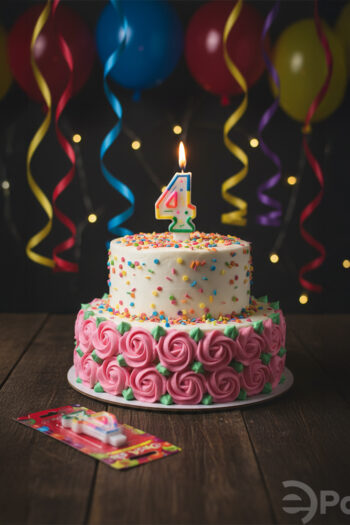 4 rakamlı doğum günü mumu, renkli pasta mumu