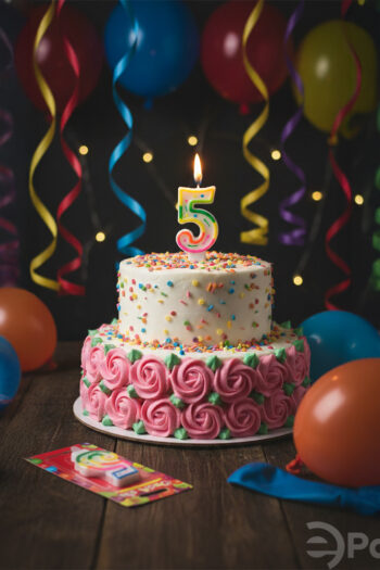 5 rakamlı doğum günü mumu, renkli pasta mumu