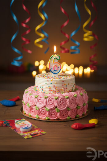 6 rakamlı doğum günü mumu, renkli pasta mumu