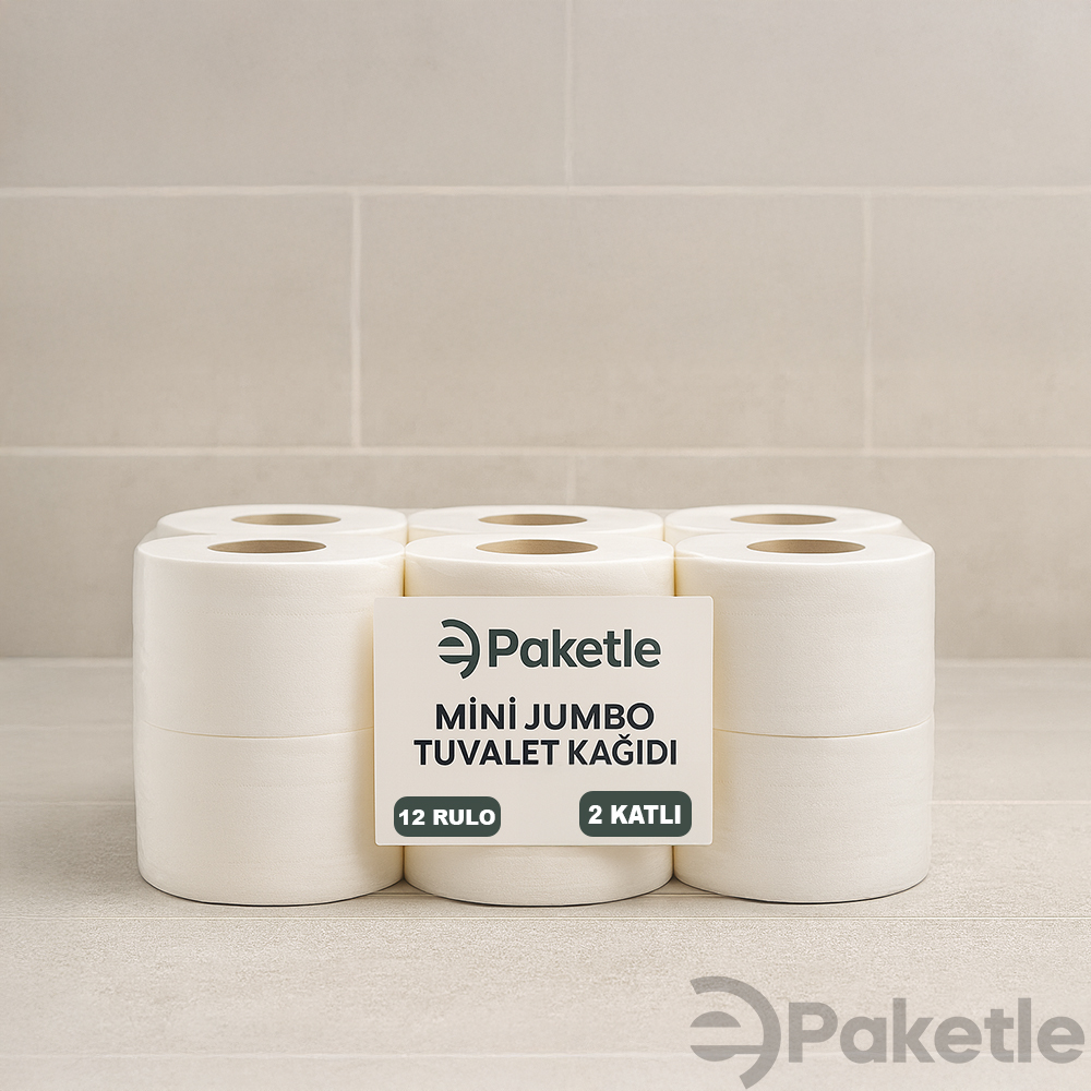 Mini Jumbo Tuvalet Kağıdı 12 Rulo 2 Katlı Ekonomik Paket