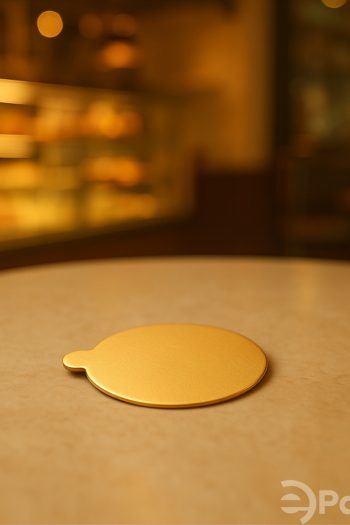 Gold Tekli Pasta Altı (Kalın) 11 cm – Gold Kaplama, Hijyenik ve Dayanıklı
