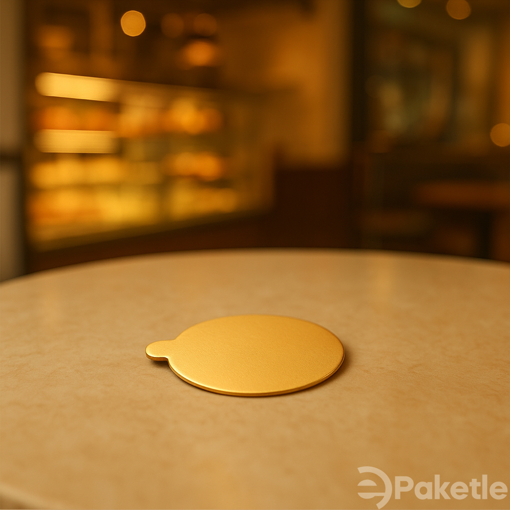 Gold Tekli Pasta Altı (Kalın) 11 cm – Gold Kaplama, Hijyenik ve Dayanıklı