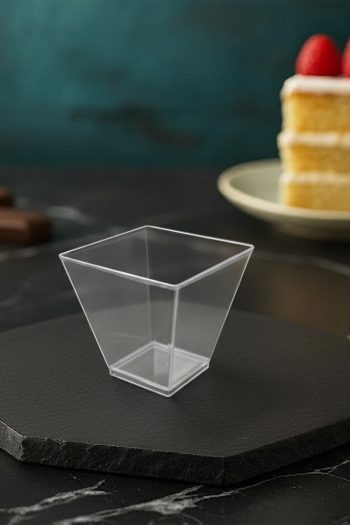 Kristal Prizma Kase 120 cc – Şeffaf Plastik Tatlı Kabı