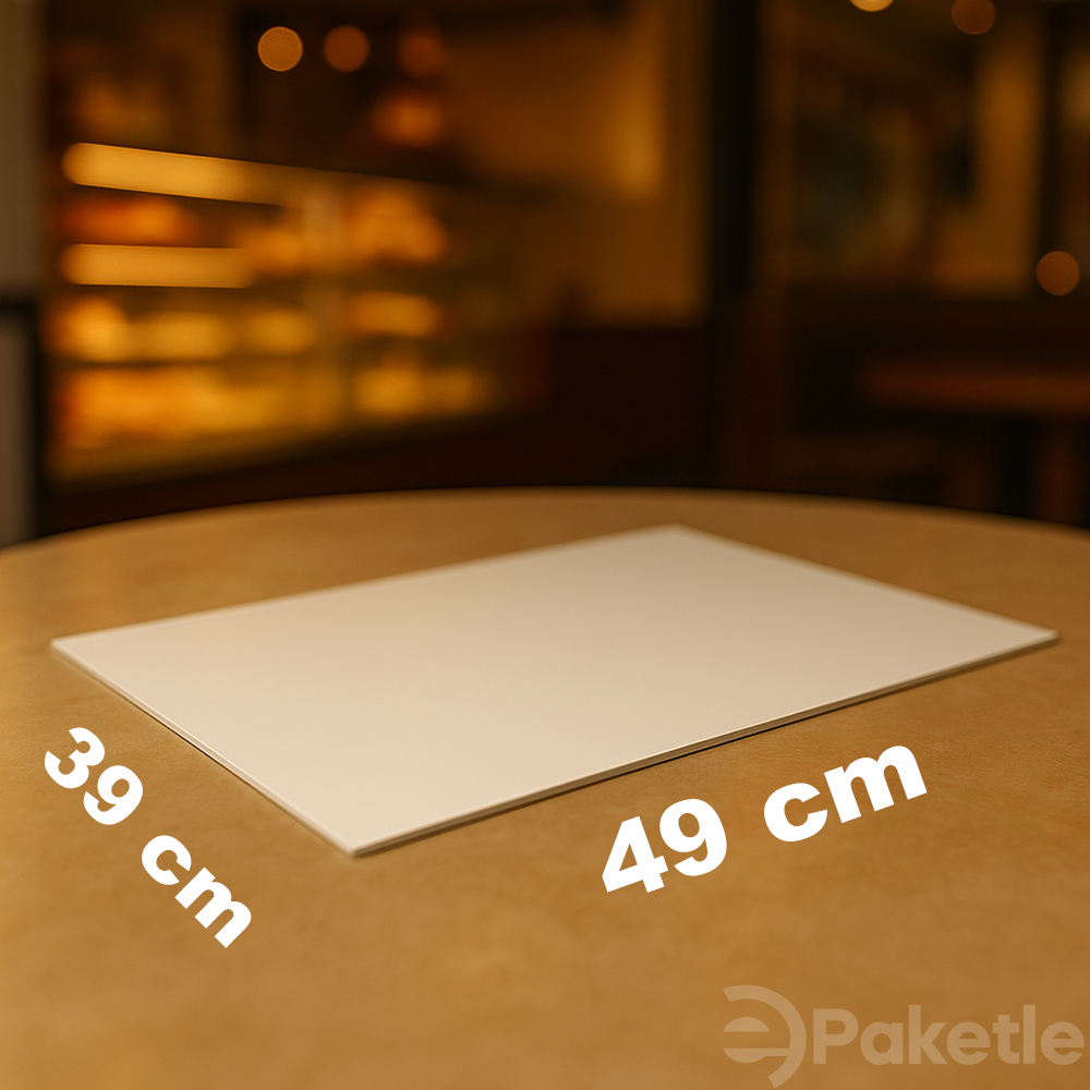 Beyaz Pasta Altlığı (Kalın) 39x49 cm – Dayanıklı, Hijyenik ve Sızdırmaz (50 Adet )