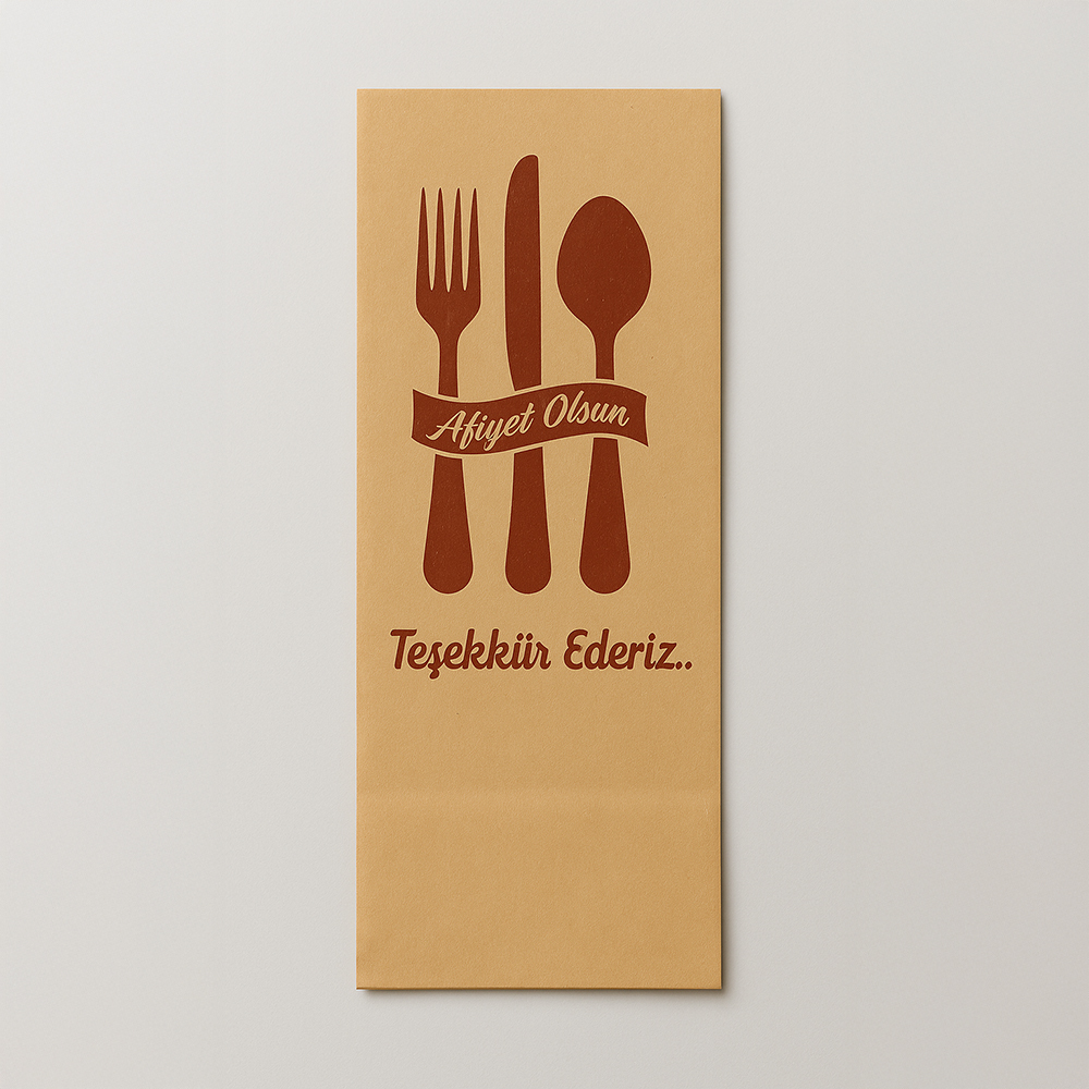 Kese Şamua Çatal Kaşık Kılıfı 7x26 cm – Hijyenik, Dayanıklı ve Şık Sunum